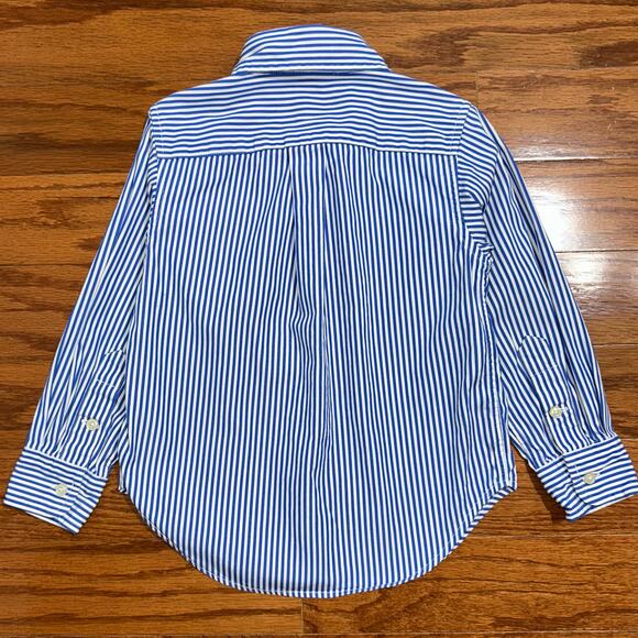 Ralph Lauren Boys Navy Striped Button Down Long Sleeve Blake Shirt Size 2/2T - Picture 8 of 12